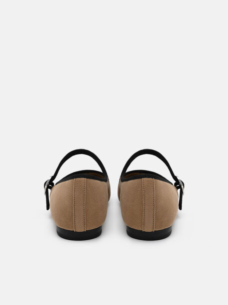 Sepatu Flat Balerina Suede Alina, , hi-res