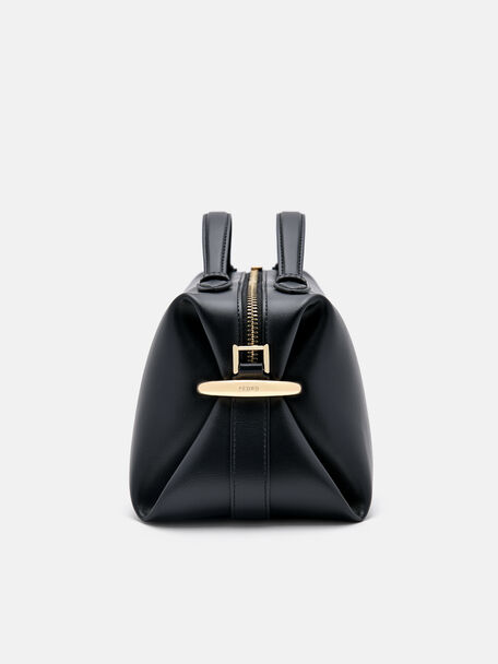 PEDRO Icon Leather Heel Sandals, Black