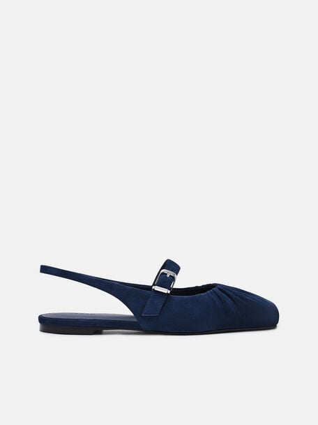Sepatu Flat Ballerina Suede Gabrielle, , hi-res