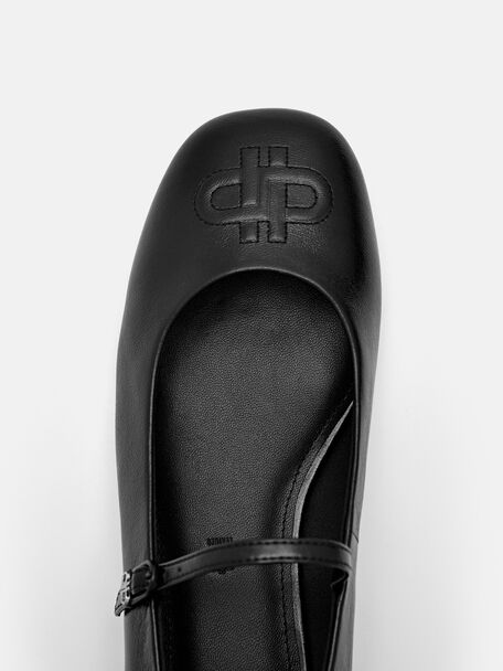 PEDRO Icon Leather Heel Sandals, Black