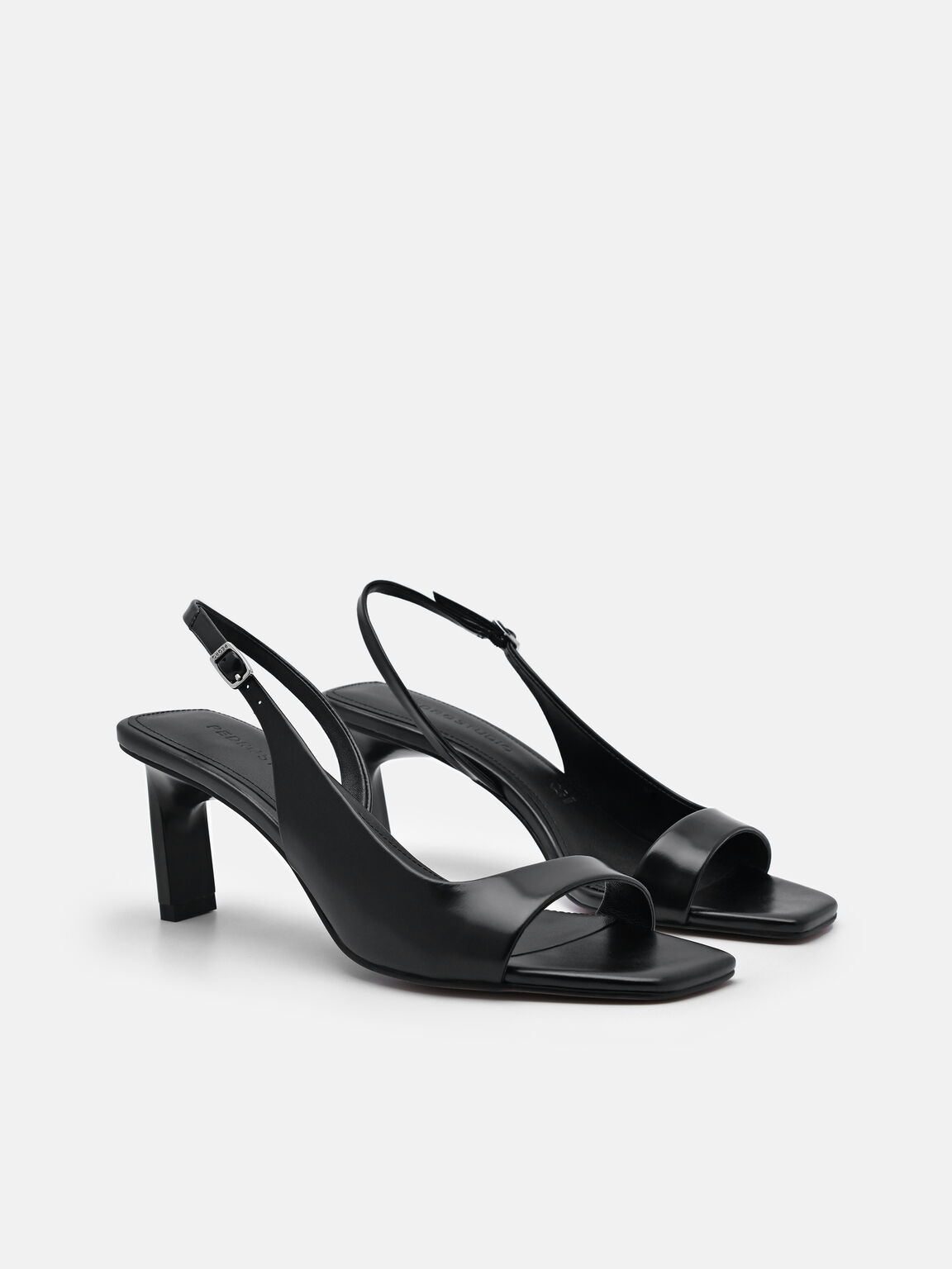 PEDRO Studio Simone Leather Heel Sandals, Black