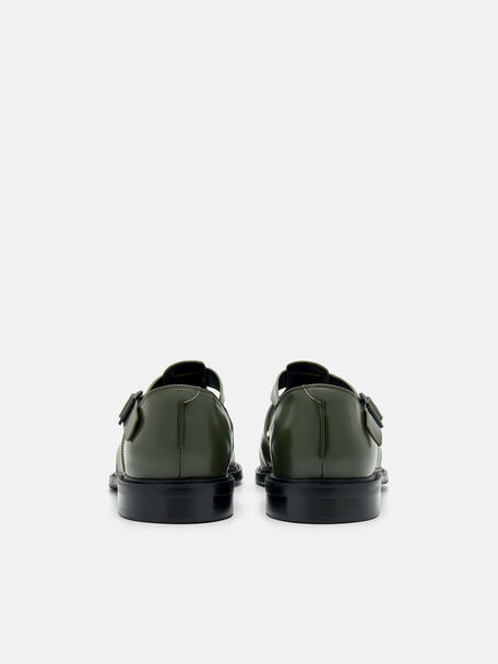 PEDRO Icon Leather Heel Sandals, Black