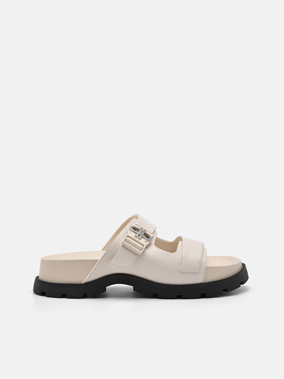 PEDRO Icon Buckle Sandals, Chalk, hi-res