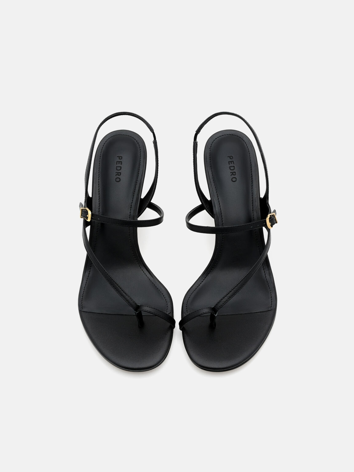 Sandal Hak Kulit Oblique, , hi-res