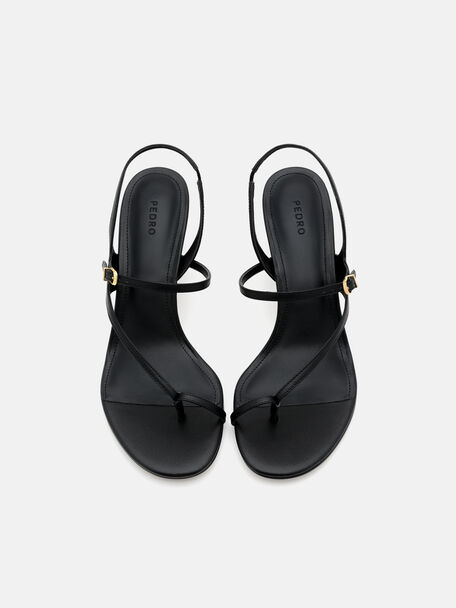 Sandal Hak Kulit Oblique, , hi-res