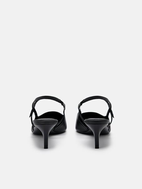 PEDRO Icon Leather Heel Sandals, Black