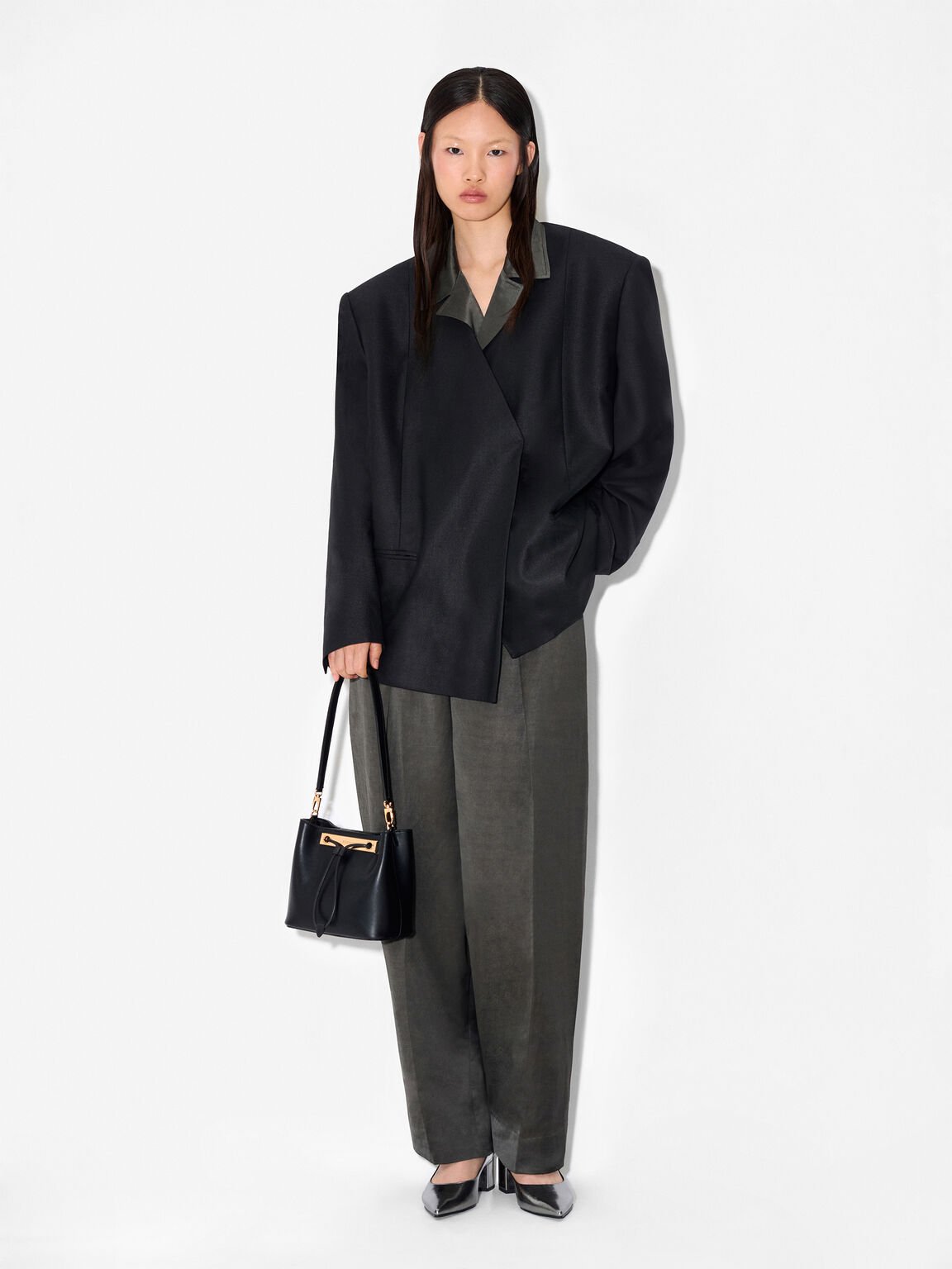 Panelled Bucket Bag, , hi-res