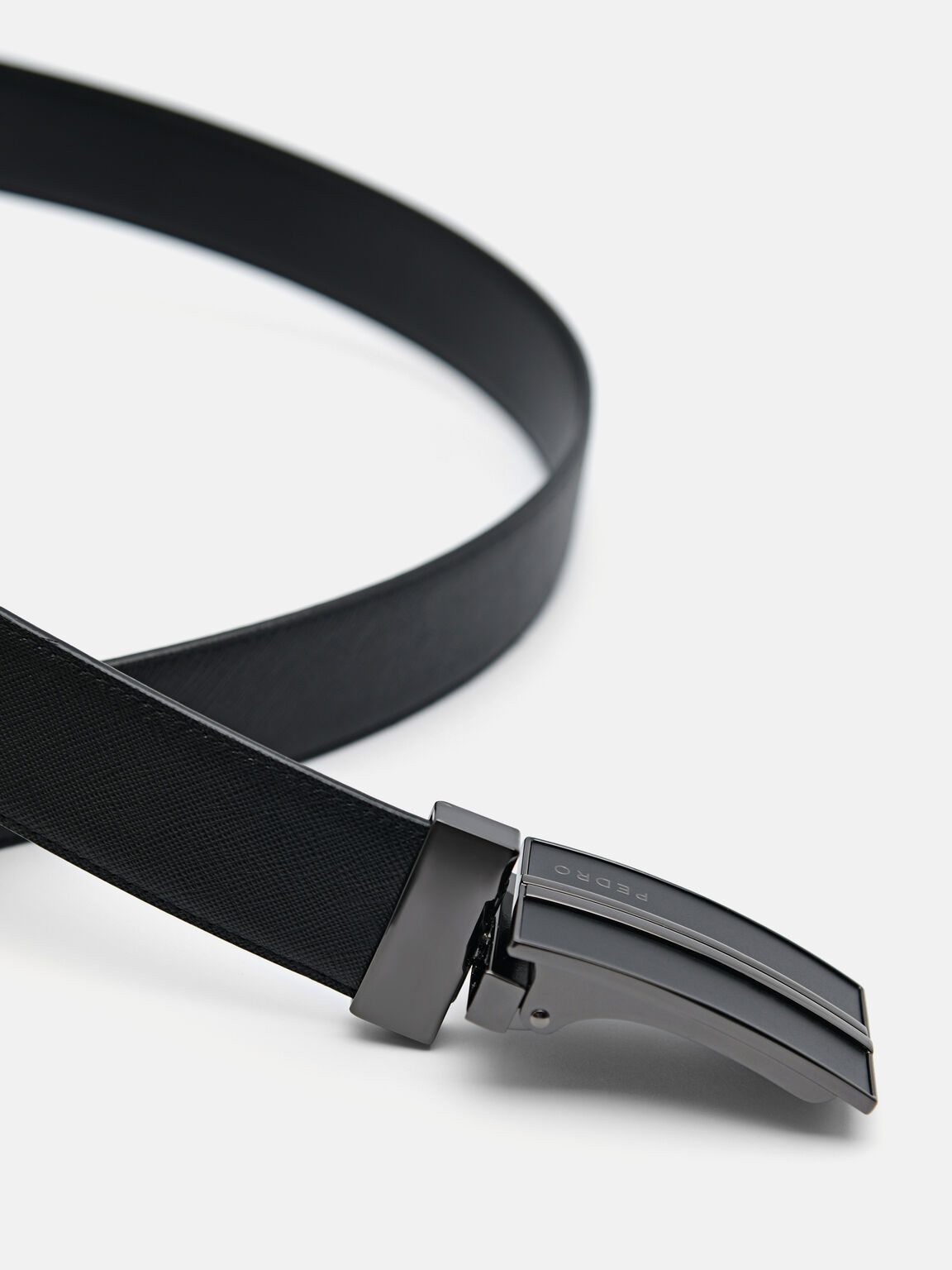 Embossed Leather Reversible Tang Belt, 