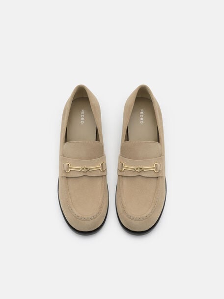 Alistair Suede Heel Loafers, , hi-res
