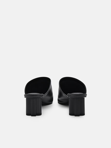 PEDRO Icon Leather Heel Sandals, Black