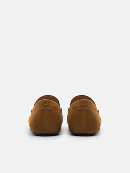 Suede Bow Driving Shoes, , hi-res