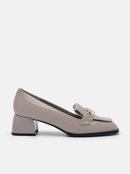 Jean Leather Heel Pumps, Taupe, hi-res