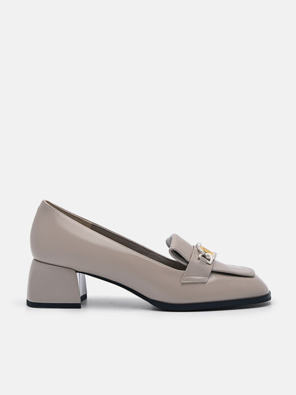 Jean Leather Heel Pumps, Taupe, hi-res