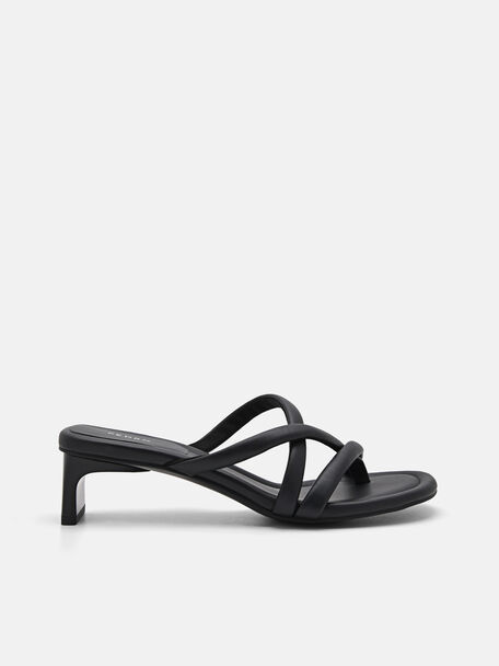 Izzie Heel Sandals, Black, hi-res
