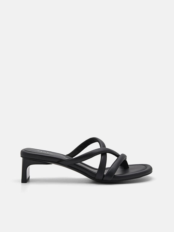 Izzie Heel Sandals, Black, hi-res