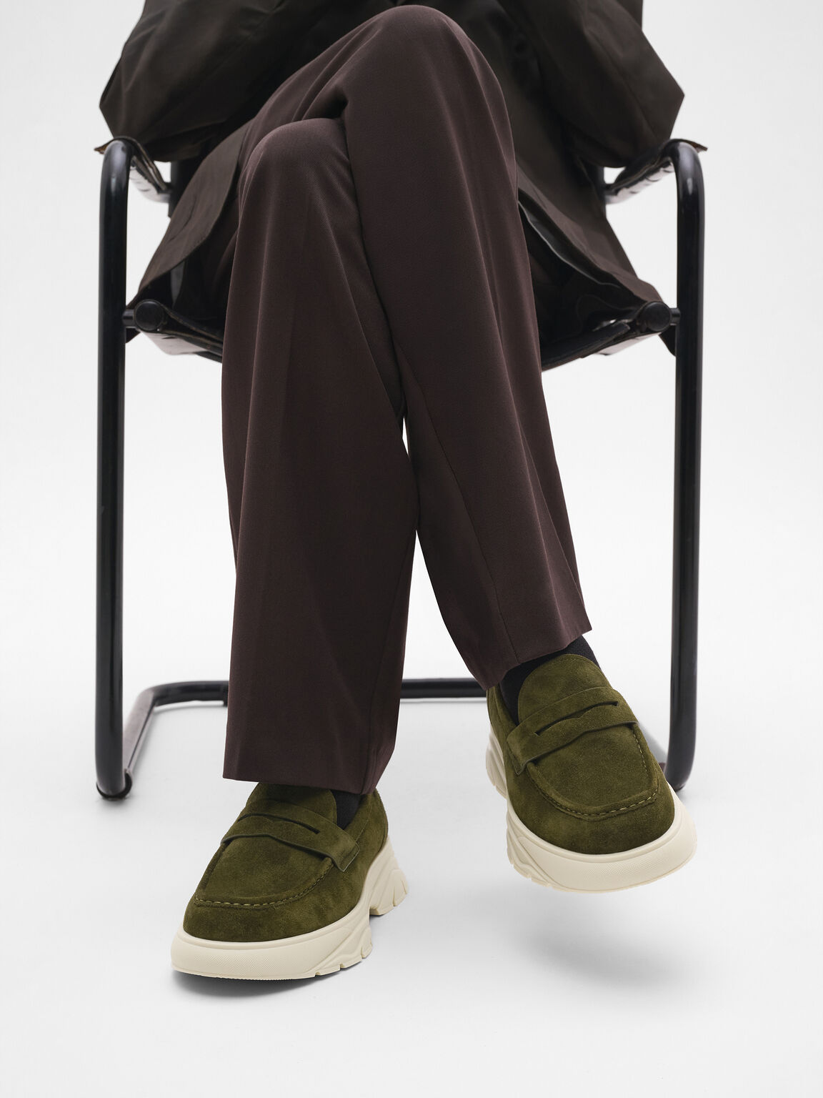 Suede Hybrix Loafers, , hi-res