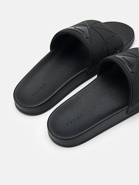 PEDRO Icon Leather Heel Sandals, Black