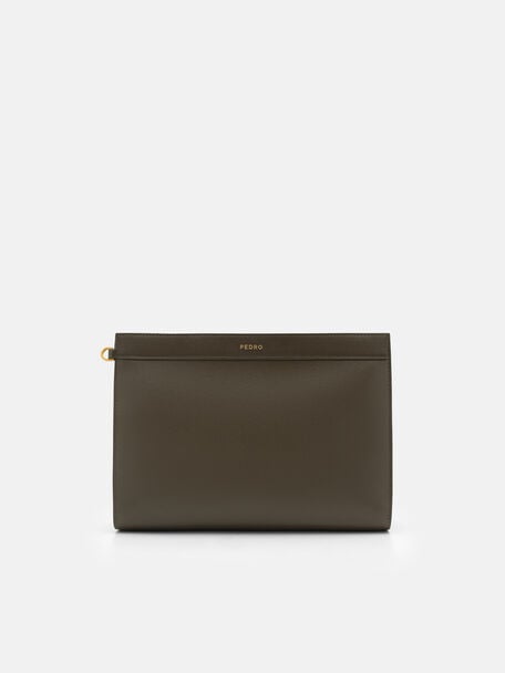 Leather Zip Pouch, , hi-res