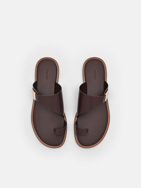 PEDRO Icon Leather Heel Sandals, Black