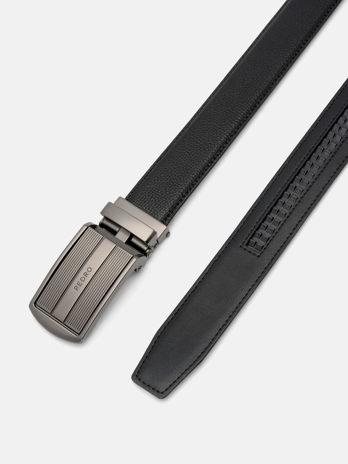 Ikat Pinggang Kulit Emboss Otomatis, , hi-res