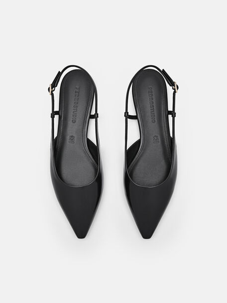 PEDRO Icon Leather Heel Sandals, Black