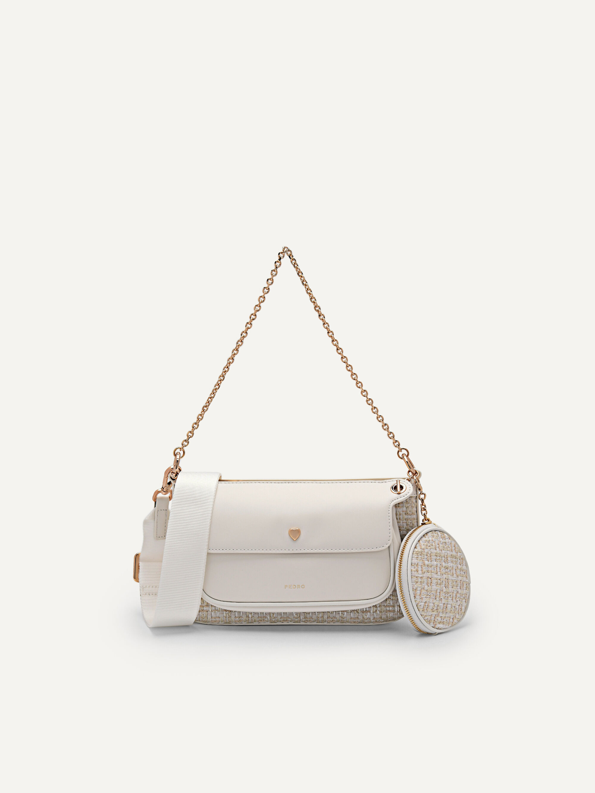 Dilone Houndstooth Double Flap Shoulder Bag - PEDRO ID