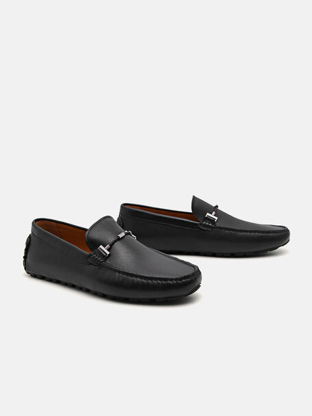 PEDRO Icon Leather Heel Sandals, Black