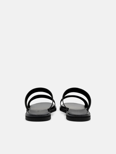 Leather Double-Strap Slide Sandals, , hi-res