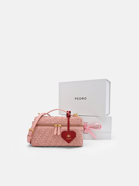 Alyssa Suede Woven Shoulder Bag with Charm, , hi-res