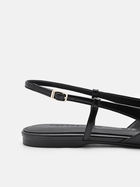 PEDRO Icon Leather Heel Sandals, Black