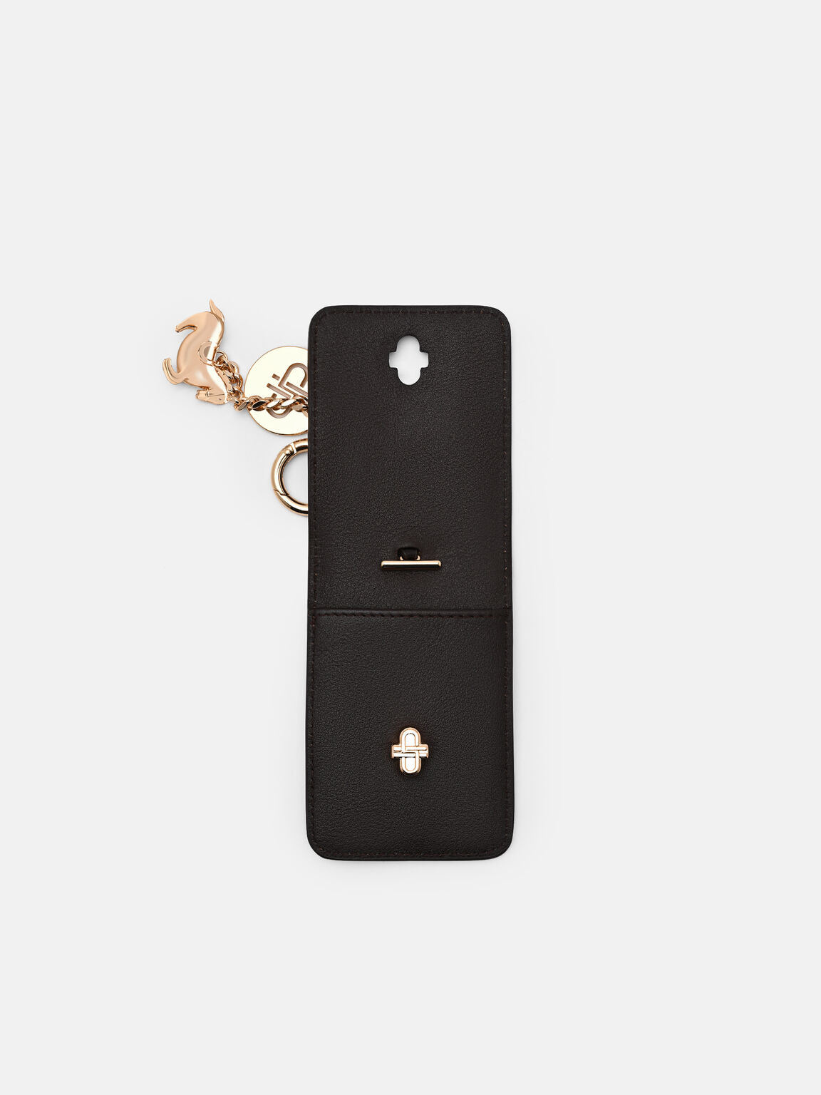 Tempat Kartu Kulit dengan Charm Kuda, , hi-res