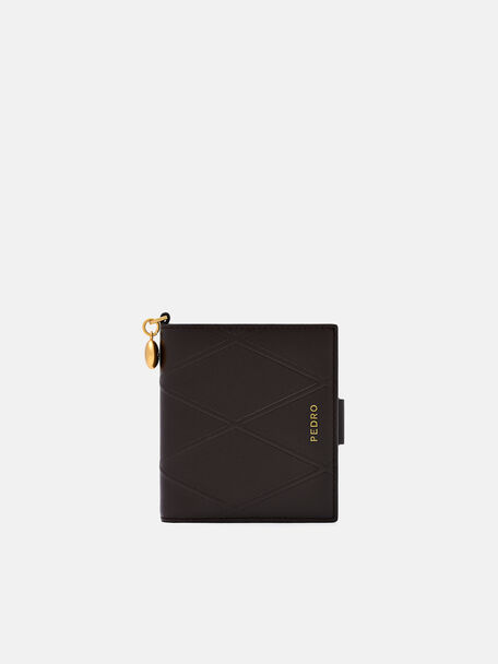 Dompet Lipat Dua Kulit Bertekstur Quilted, 