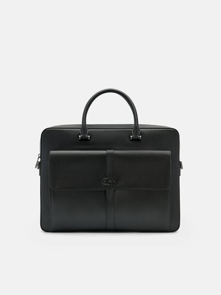 Saffiano Leather Briefcase, , hi-res