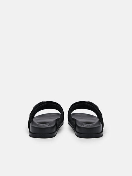 PEDRO Icon Leather Heel Sandals, Black