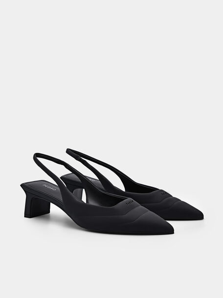PEDRO Icon Leather Heel Sandals, Black