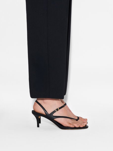 Sandal Hak Kulit Oblique, 