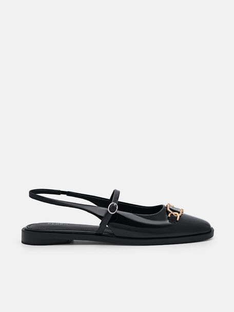 Sandal Slingback Kulit Jean, 