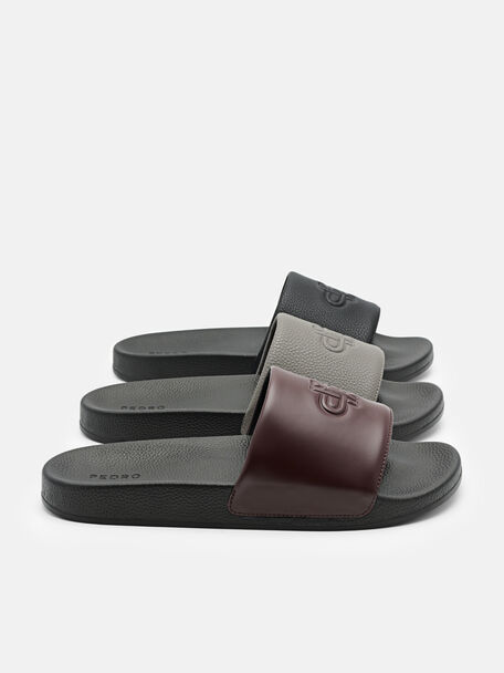 PEDRO Icon Leather Heel Sandals, Black