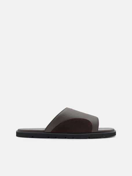 Sandal Slide Wide-Band Kulit, , hi-res