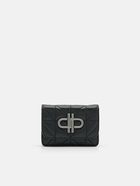 PEDRO Icon Leather Bi-Fold Card Holder in Pixel, Black, hi-res