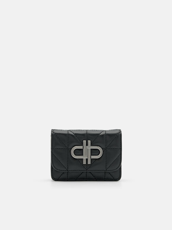 PEDRO Icon Leather Bi-Fold Card Holder in Pixel, Black, hi-res