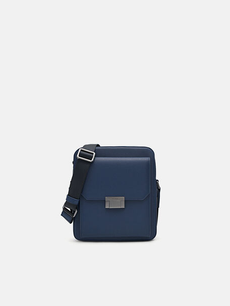 Henry Leather Sling Bag, Navy, hi-res