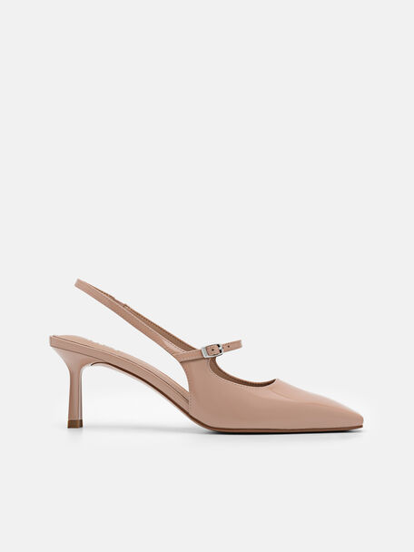 PEDRO Icon Leather Heel Sandals, Black