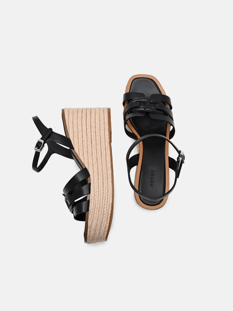 Carmel Leather Wedge Sandals, , hi-res