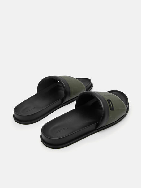 PEDRO Icon Leather Heel Sandals, Black