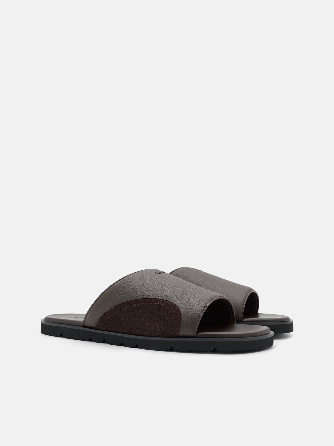 Sandal Slide Wide-Band Kulit, , hi-res