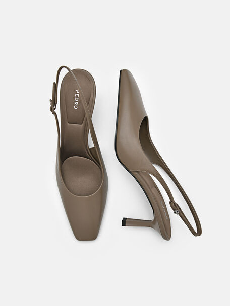 PEDRO Icon Leather Heel Sandals, Black