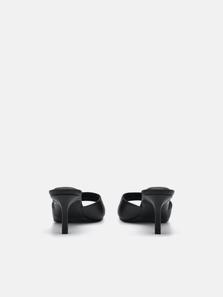 PEDRO Icon Leather Heel Sandals, Black