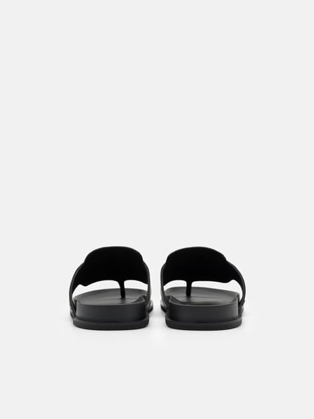 Tumbled Leather Penny Thong Sandals, , hi-res