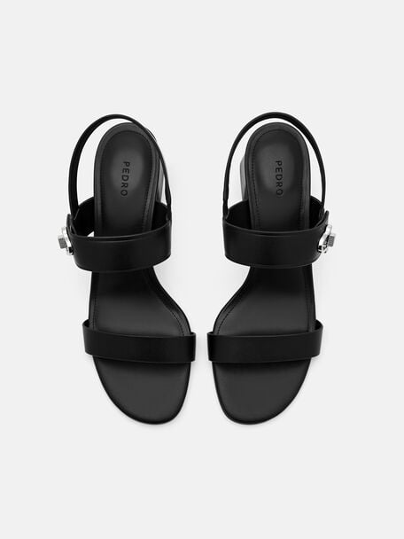 Sienna Leather Heel Sandals, , hi-res